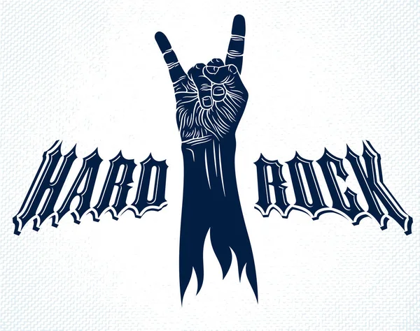 Rock Hand Tecken Varm Musik Rock Roll Gest Hard Rock — Stock vektor