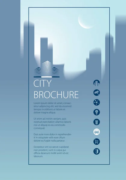 Eenvoudige Stad Reizen Toeristische Gids Brochure Flyer Cover Poster Folder — Stockvector