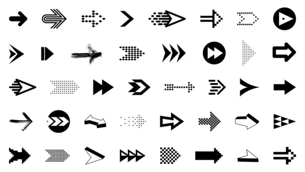 Arrows Vector Big Set Different Shapes Styles Concepts Cursors Icons — Stock Vector