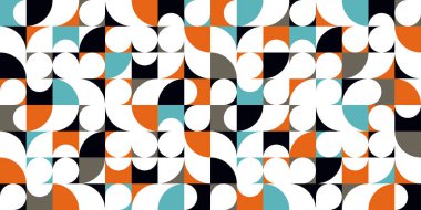 Soyut vektör geometrik dikişsiz desen, renk basit geometrik elementler tekrarlanan fayanslar, duvar kağıdı veya web sitesi arka planı, geçmişe dönük tasarım arka planı.