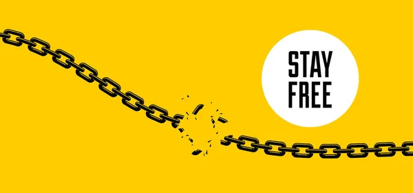 Breaking Chain Freedom Freedom Concept Vektor Illustration Plakatstil Befreiung Schwachgliederkonzept — Stockvektor