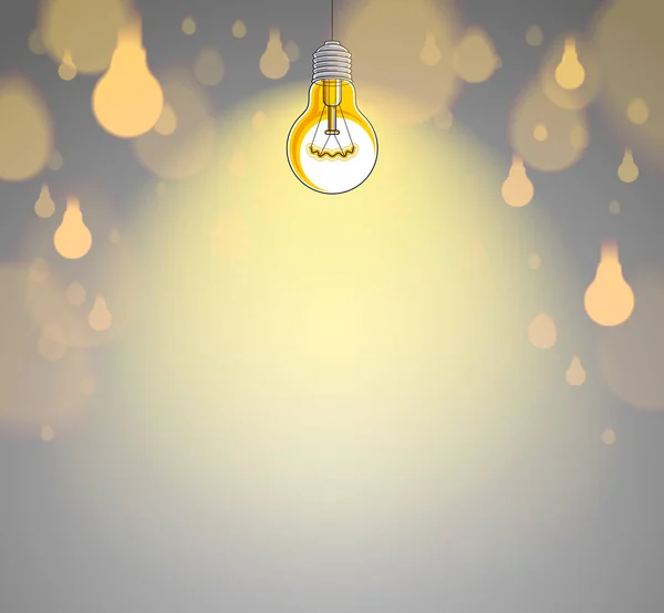 Light Bulbs Shining Beautiful Vector Realistic Illustration Ideas Concept Creative — Stock Vector