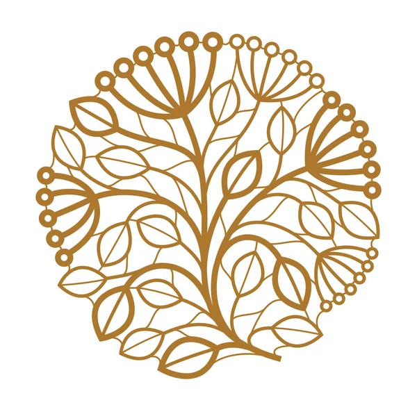 Luxe Style Classique Élégant Vecteur Emblème Floral Isolé Sur Fond — Image vectorielle