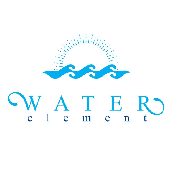 Zeegolf Splash Vector Symbool Geïsoleerd Wit Abstract Logo Waterzuiveringsbedrijf — Stockvector