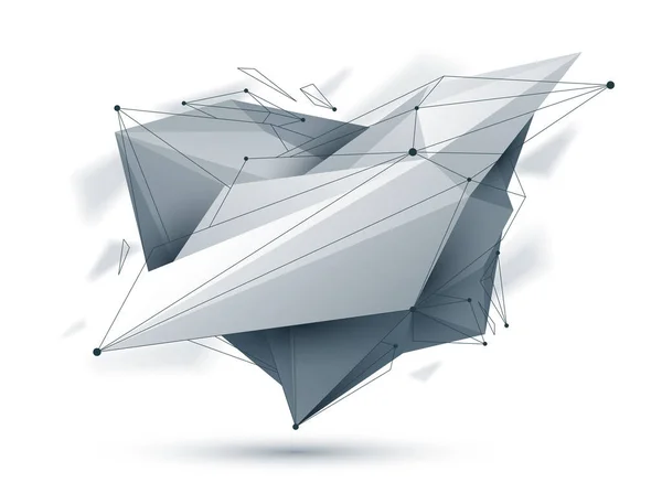 Forme Abstraite Basse Poly Isolée Sur Blanc Forme Vectorielle Future — Image vectorielle