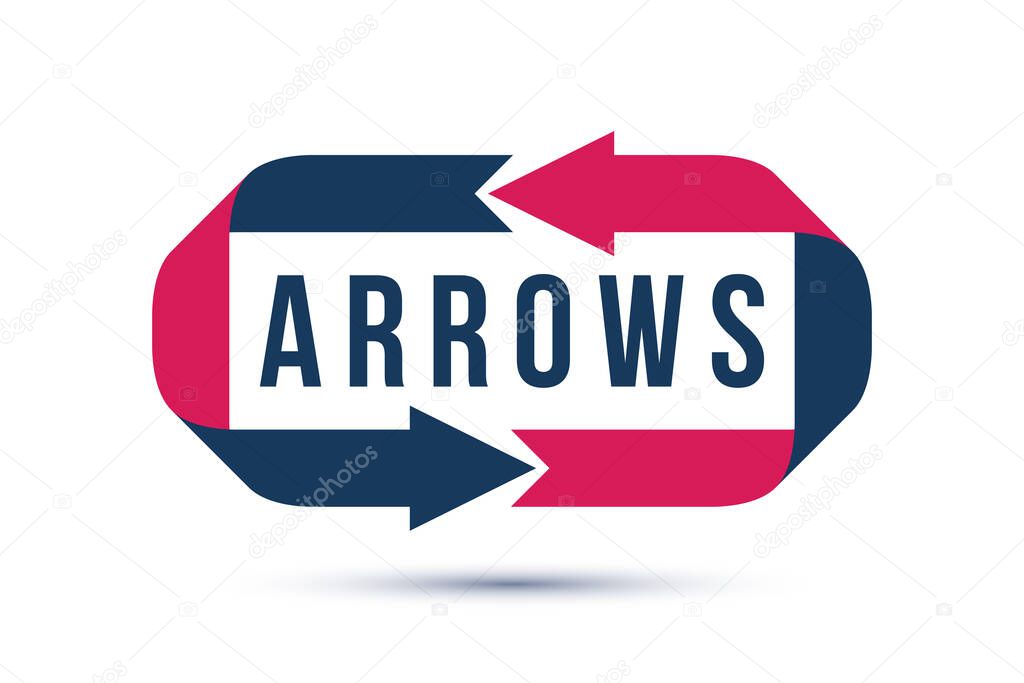 Loop arrows vector logo or sign, double arrows refresh symbol, teamwork concept, cooperation and interaction, swap and exchange.