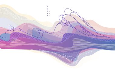 Doğa sanatı oryantal Japon tarzı vektör soyut arkaplan, su şekilleri ve dokuları gibi sulu..