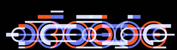 Геометрический Фон Кругами Линиями Векторного Искусства Технический План Абстрактной Композиции — стоковый вектор
