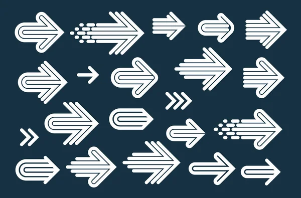 Ensemble Vectoriel Logos Flèches Linéaires Collection Symboles Flèches Utiliser Comme — Image vectorielle