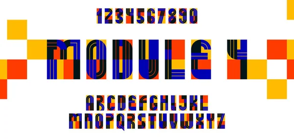 Schéma Géométrique Vectoriel Moderne Typographie Géométrique Alphabet Lettres Ensemble Comprenant — Image vectorielle
