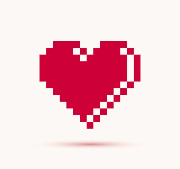 8Bit Pixel Hart Vector Logo Icoon Retro Spel Uit Jaren — Stockvector