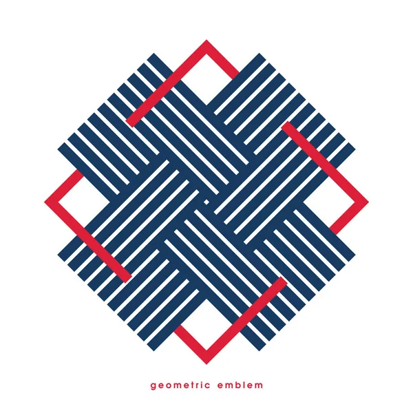 Geometrische Vector Lijn Kunst Logo Geïsoleerd Witte Abstracte Lineaire Hedendaagse — Stockvector