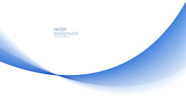 曲線形状流ベクトル光青勾配 動的および速度の概念 未来技術または運動芸術の抽象的な背景 — ストックベクタ
