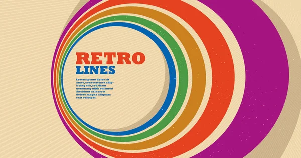 Retro Lines Vector Abstract Background Dimensional Perspective Vintage Graphic Design — Vetor de Stock