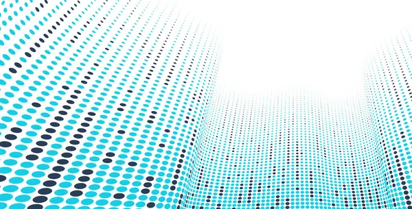 Blauwe Stippen Perspectief Vector Abstracte Achtergrond Multimedia Internet Informatie Thema — Stockvector