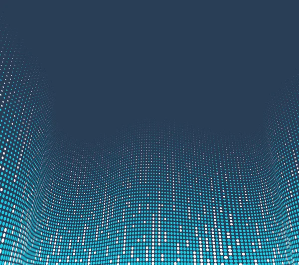 Dark Blue Dots Perspective Vector Abstract Background Multimedia Internet Information — Vetor de Stock