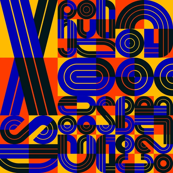 Geometryczny Wektor Wzorca Abstrakcyjny Projekt Tła Kolorowymi Elementami Zaczerpniętymi Typografii — Wektor stockowy