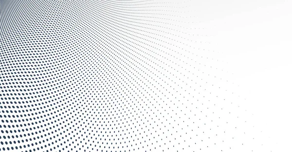 Dotted Vector Abstract Background Light Grey Dots Perspective Flow Dotty — Vetor de Stock