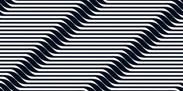 幾何学的な波線シームレスなパターンベクトル 3D次元無限の背景壁紙のデザインイメージ ストライプ曲線のテーブルテクスチャ — ストックベクタ