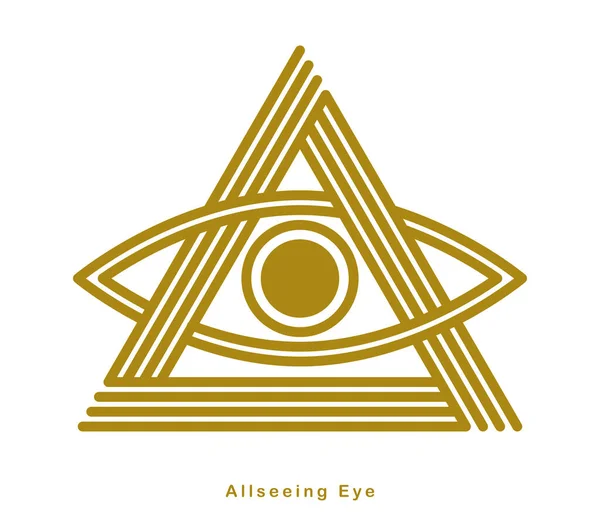 Alles Sehende Auge Dreieck Pyramidenvektor Altes Symbol Modernem Linearen Stil — Stockvektor