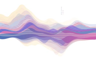 Soyut oryantal Japon sanat vektörü arka planı, geleneksel tarz tasarımı, dalgalı şekiller ve dağlık arazi, deniz hatları gibi akışkan..