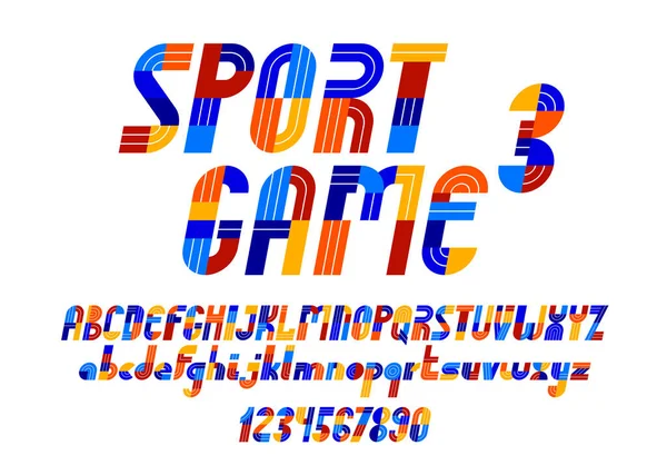 Sport Geometrische Schrift Vektor Buchstaben Alphabet Stilvolle Retro Geometrische Schrift — Stockvektor