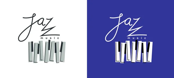 Simbolo Musica Jazz Logo Vettoriale Illustrazione Stile Piatto Isolato Logotipo — Vettoriale Stock