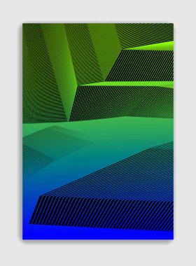 Sanat doğrusal vektörü minimalistik broşür tasarımı, kaplama şablonu, geometrik yarım ton gradyanı. Pankartlar, afişler, posterler, ilanlar için. Mükemmel ve farklı, desen dokusu.