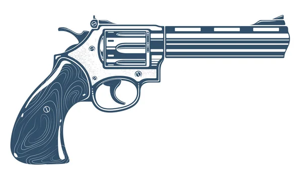 Revolver Pistol Vektorillustration Detaljerad Pistol Isolerad Vit Bakgrund — Stock vektor