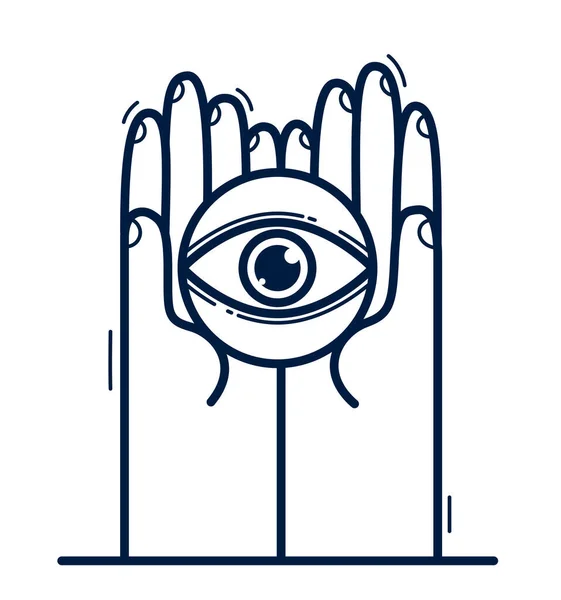 Dwie Ręce Ikoną Ochrony Oczu Pokazując Opieki Wektor Płaski Styl — Wektor stockowy