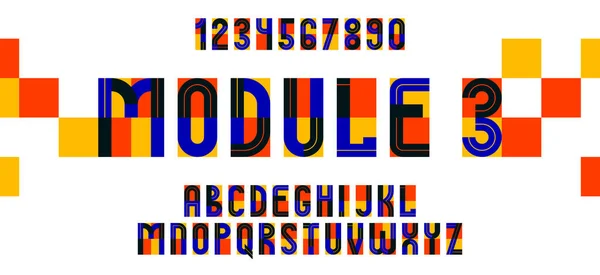 Schéma Géométrique Vectoriel Moderne Typographie Géométrique Alphabet Lettres Ensemble Comprenant — Image vectorielle