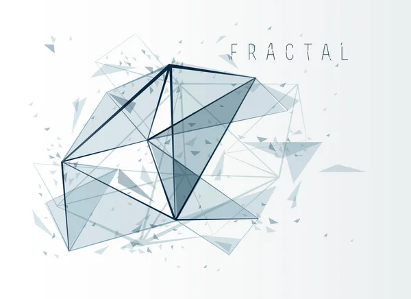 Fondo Vector Abstracto Partículas Polivinílicas Bajas Diseño Fractal Poligonal Elemento — Archivo Imágenes Vectoriales