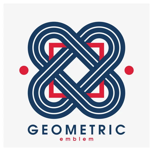 Logotipo Vetor Geométrico Abstrato Isolado Branco Design Gráfico Linear Símbolo — Vetor de Stock