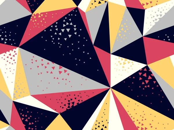 Абстрактные Беспорядочные Хаотичные Треугольники Бесшовный Векторный Фон Рисунок Частиц Обоев — стоковый вектор