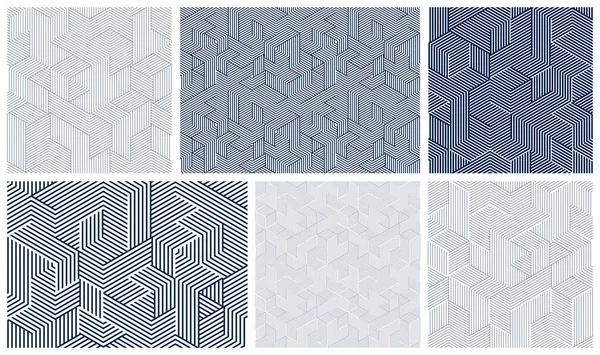 Ensemble Décors Vectoriels Cubes Sans Couture Boîtes Doublées Répétant Des — Image vectorielle