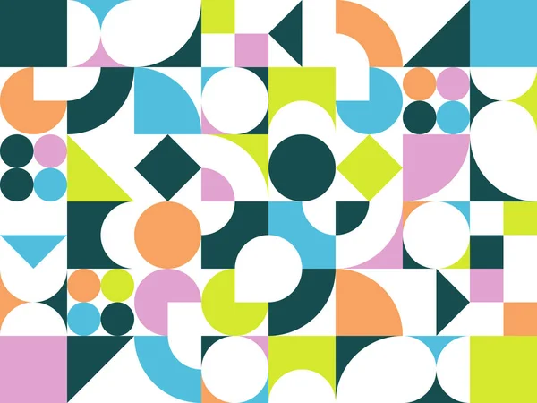 Motif Abstrait Géométrique Sans Couture Avec Des Éléments Simples Colorés — Image vectorielle