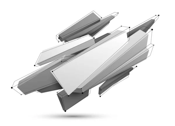 Полигональная Форма Векторного Абстрактного Дизайна Современная Футуристическая Форма Концепция Нейронной — стоковый вектор