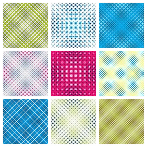 Geometrische Naadloze Patronen Set Abstracte Minimalistische Eenvoudige Bekleed Gestippelde Achtergronden — Stockvector