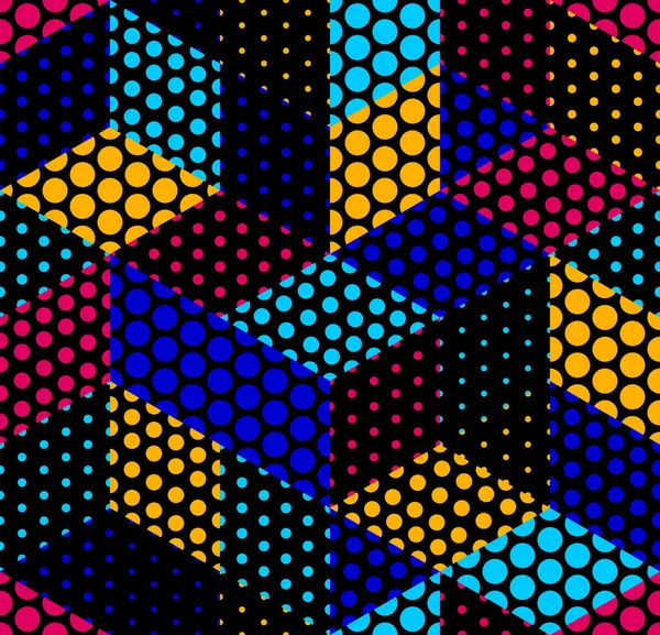 Точечные Бесшовные Изометрический Геометрический Узор Точки Кубов Векторной Мозаики Фон — стоковый вектор