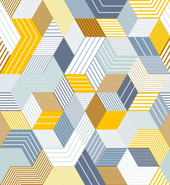 Motif Géométrique Sans Couture Avec Cubes Doublés Boîtes Rayées Blocs — Image vectorielle