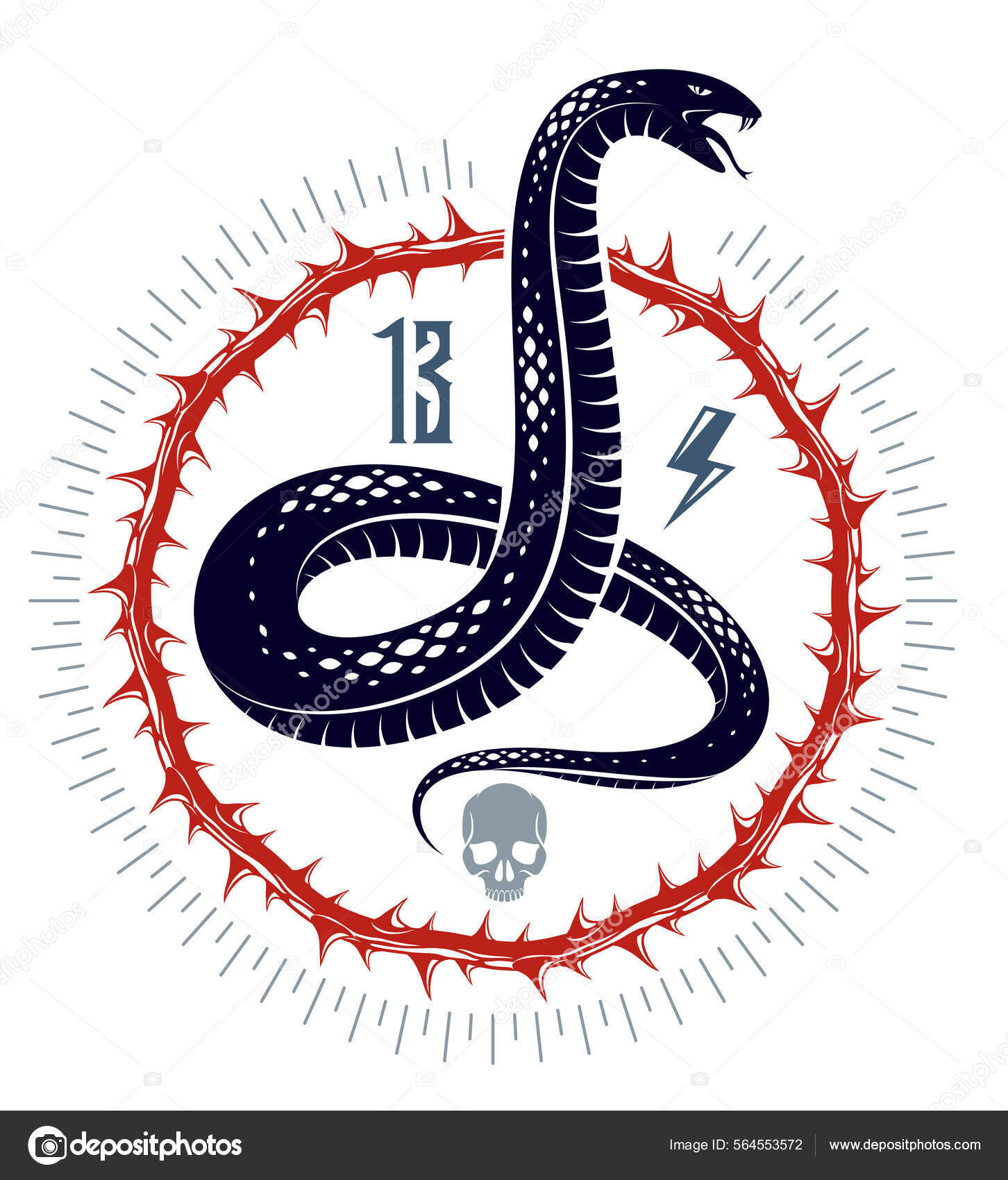 Snake Vector Logo Emblem Tattoo Deadly Poison Dangerous Serpent