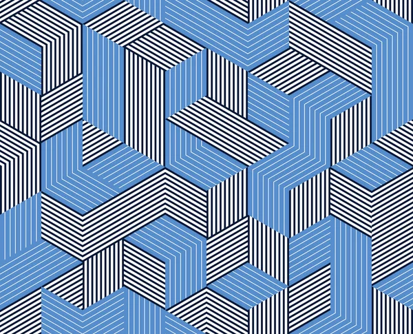 Kusursuz izometrik çizgiler geometrik desen, 3D küp vektör döşeme arka planı, mimari ve inşaat, duvar kağıdı tasarımı.