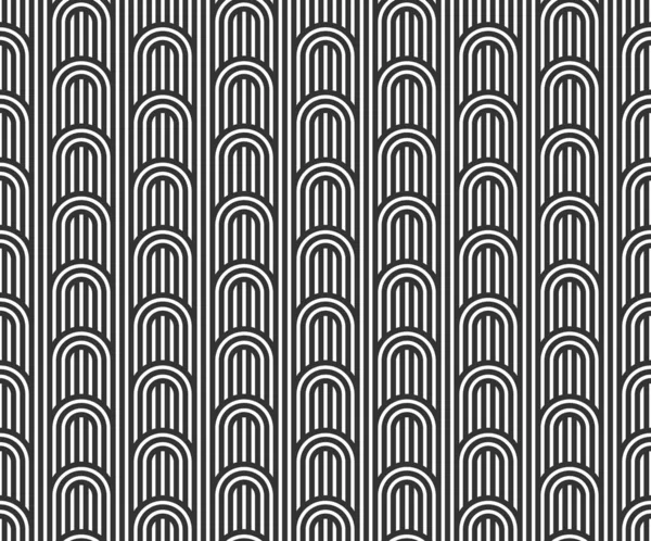 ツイストライン ベクトル抽象幾何学的パターン ストライプ織り 光迷路 Webネットワークを備えた線形シームレスな背景 白黒のデザイン — ストックベクタ