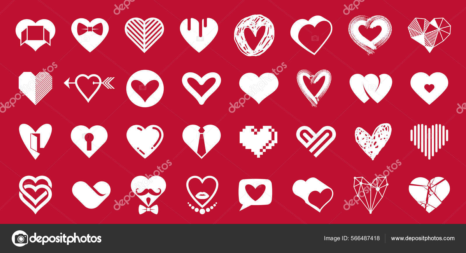 ícone de forma de coração vermelho, como ou símbolo de amor para