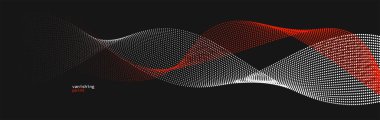 Pürüzsüz ve rahatlatıcı şekil vektörü soyut arkaplan akışkan parçacık dalgası, hareket halindeki eğri çizgiler, kırmızı ve siyah sükunet ve yumuşak resim.