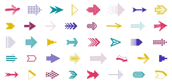 Arrows Vector Big Set Different Shapes Styles Concepts Cursors Icons — Stock Vector