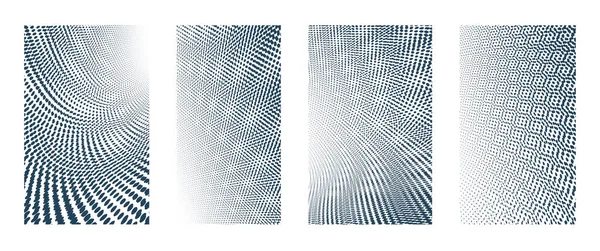 Moire deseni, vektör soyut arkaplan koleksiyonunu, tasarım için dikey şablonlar dizisini noktalar.