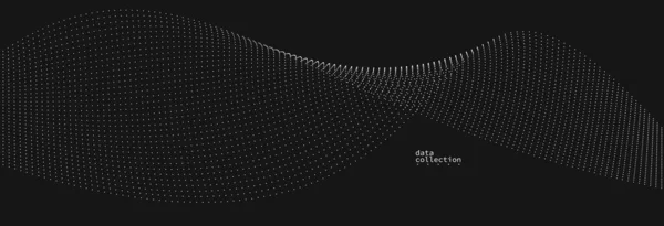 Дизайн Вектора Потока Темно Серых Воздушных Частиц Абстрактный Фон Волной — стоковый вектор