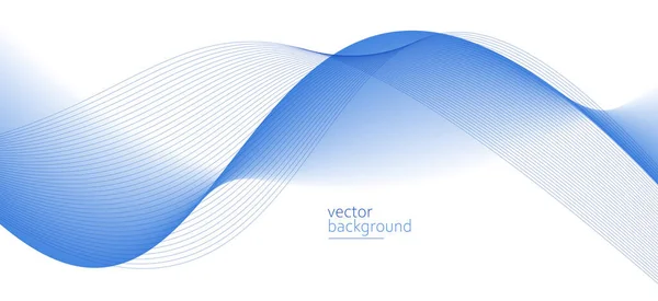 グラデーションベクトル抽象的背景を持つ波状形状の滑らかな流れ ライトブルーのデザイン曲線エネルギーの動き リラックスした音楽サウンドや技術 — ストックベクタ