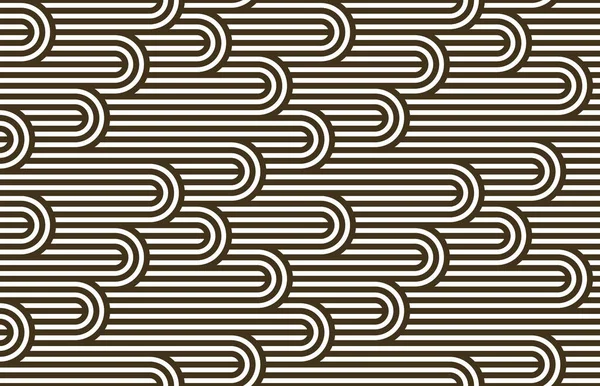 Бесшовный Рисунок Скрученными Линиями Векторная Линейная Мозаика Полосатое Плетение Оптический — стоковый вектор